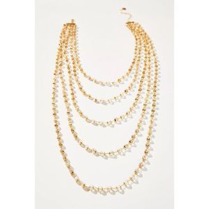 Anthropologie Romantic Glass Crystal Layered Necklace NWT